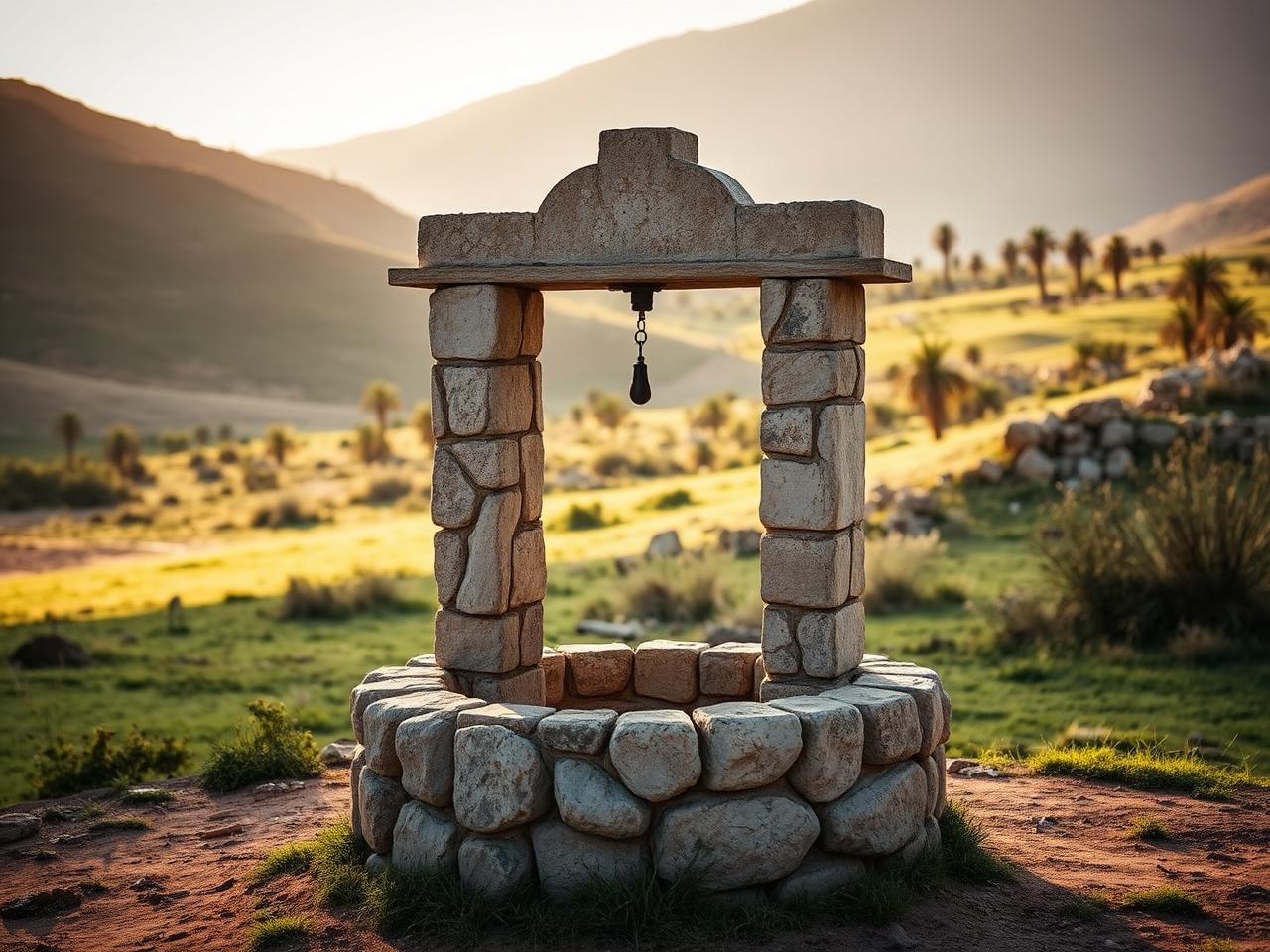 The restored stone well in the heart of Fasayel